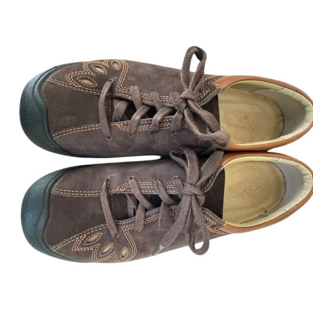 KEEN Kids' Leather Shoes Brown Athletic Comfort Walking‎ Casual Size US 7